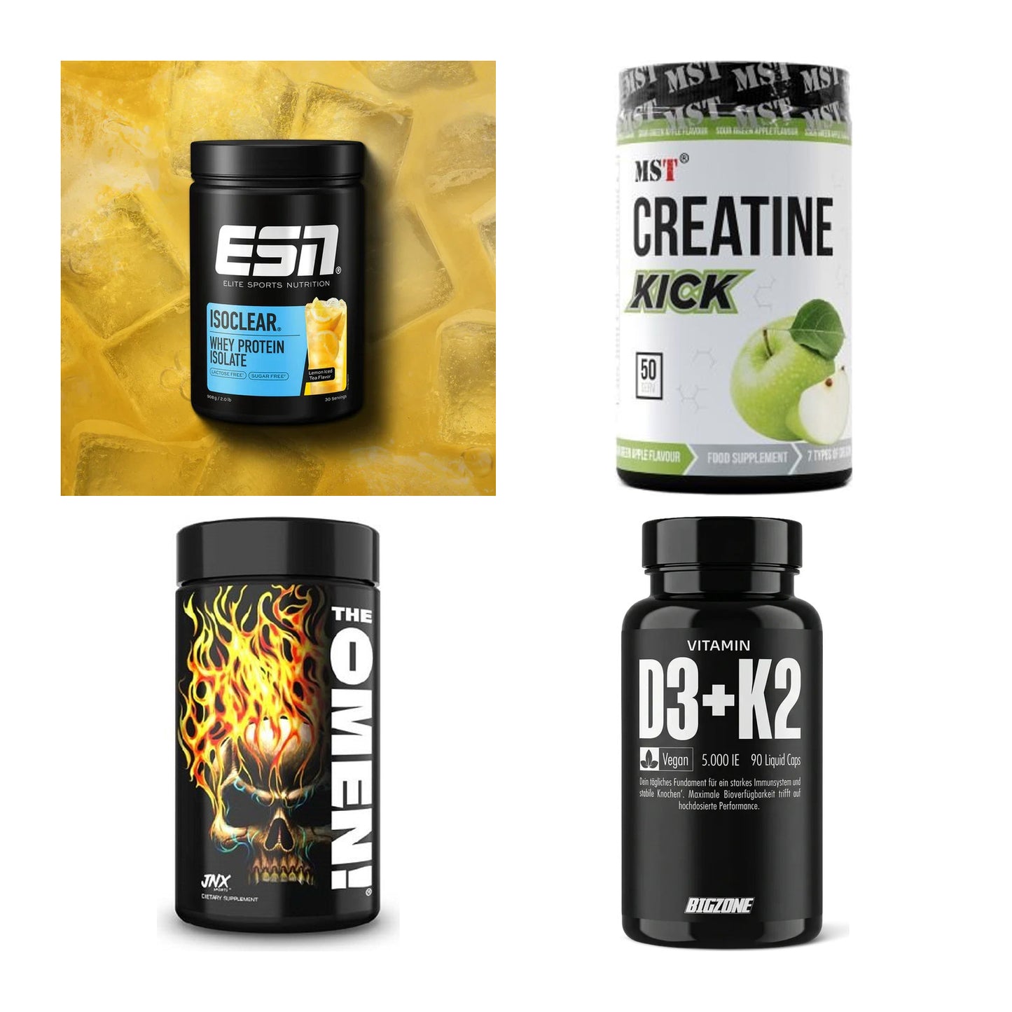 Wettkampfvorbereitung: ESN ISOCLEAR + MST Creatine + 2 weitere – alle enthaltenen Artikel