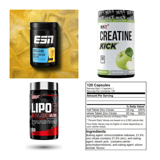 Wettkampfvorbereitung: ESN ISOCLEAR + MST Creatine + 2 weitere – alle enthaltenen Artikel