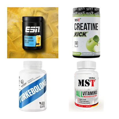 Wettkampfvorbereitung: ESN ISOCLEAR + MST Creatine + 2 weitere – alle enthaltenen Artikel