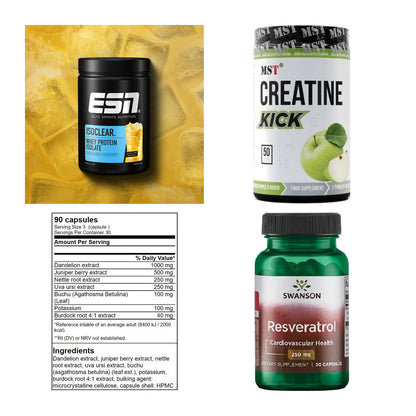 Wettkampfvorbereitung: ESN ISOCLEAR + MST Creatine + 2 weitere – alle enthaltenen Artikel