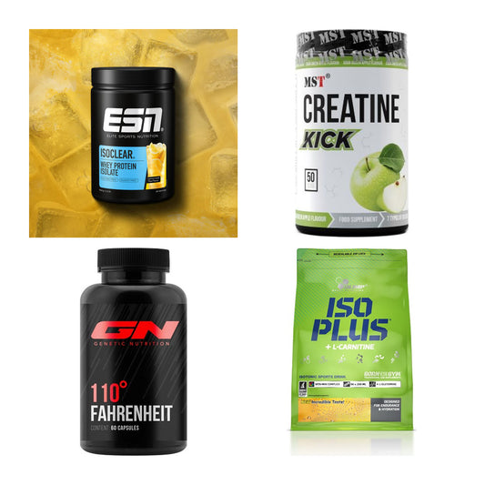 Wettkampfvorbereitung: ESN ISOCLEAR + MST Creatine + 2 weitere – alle enthaltenen Artikel