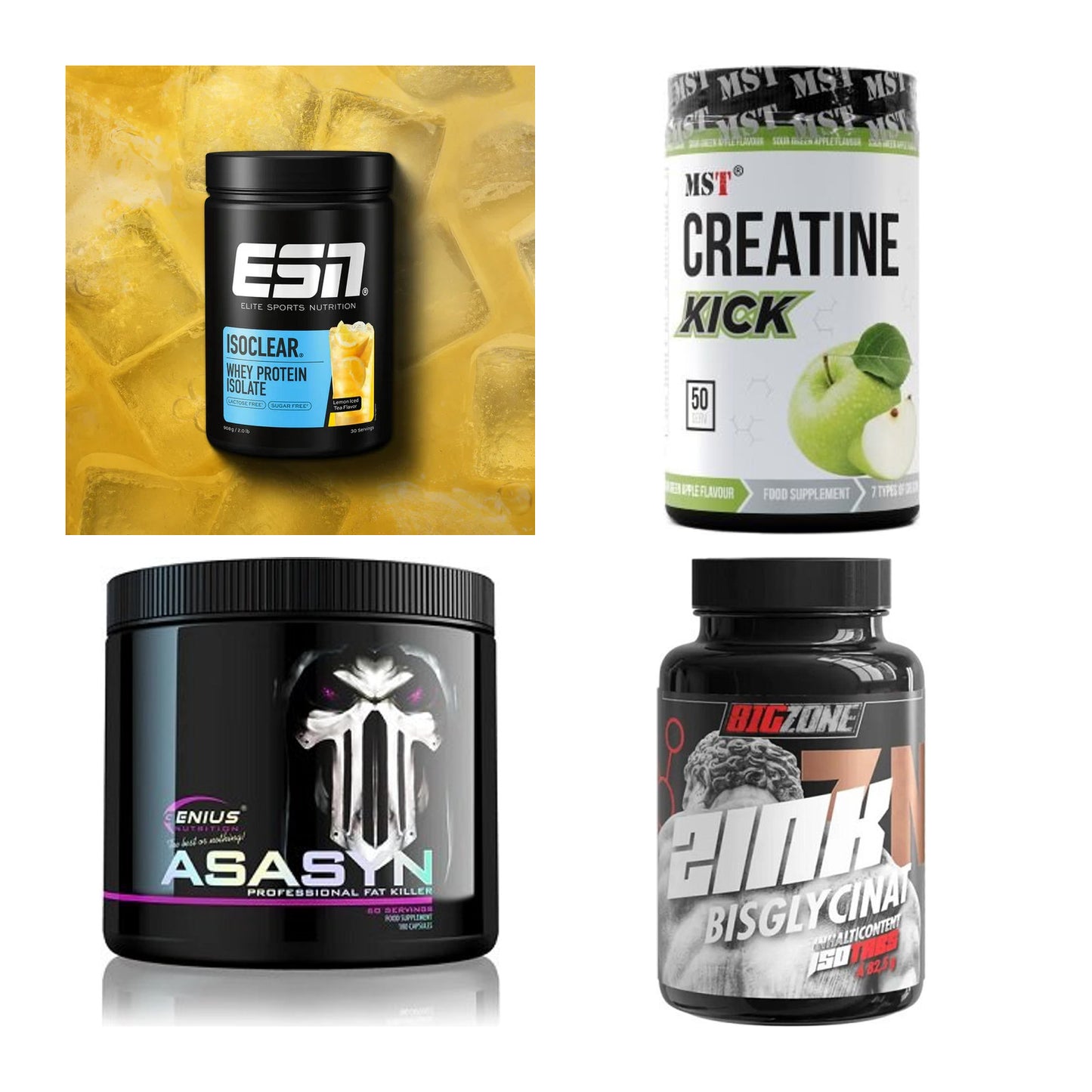 Wettkampfvorbereitung: ESN ISOCLEAR + MST Creatine + 2 weitere – alle enthaltenen Artikel