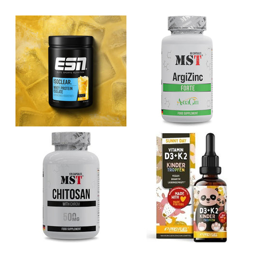 Wettkampfvorbereitung: ESN ISOCLEAR + MST ArgiZinc + 2 weitere – alle enthaltenen Artikel
