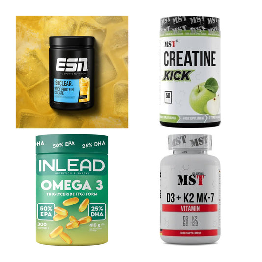 Wettkampfvorbereitung: ESN ISOCLEAR + MST Creatine + 2 weitere – alle enthaltenen Artikel