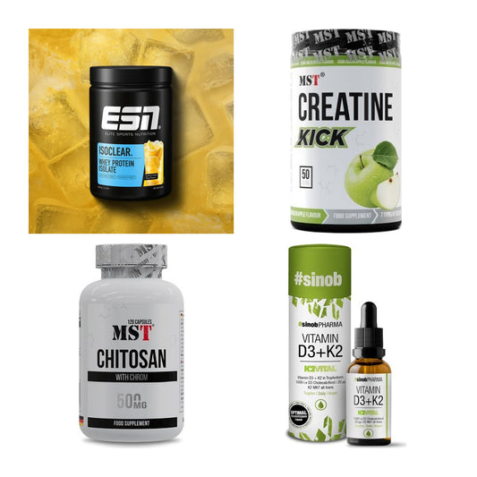 Wettkampfvorbereitung: ESN ISOCLEAR + MST Creatine + 2 weitere – alle enthaltenen Artikel