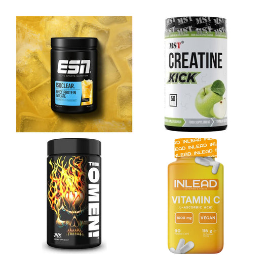Wettkampfvorbereitung: ESN ISOCLEAR + MST Creatine + 2 weitere – alle enthaltenen Artikel