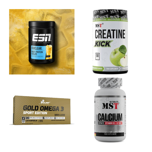 Wettkampfvorbereitung: ESN ISOCLEAR + MST Creatine + 2 weitere – alle enthaltenen Artikel