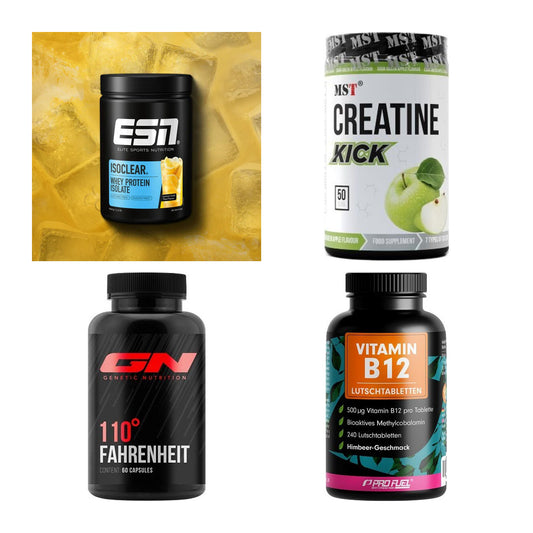 Wettkampfvorbereitung: ESN ISOCLEAR + MST Creatine + 2 weitere – alle enthaltenen Artikel