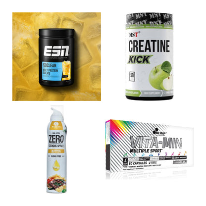 Wettkampfvorbereitung: ESN ISOCLEAR + MST Creatine + 2 weitere – alle enthaltenen Artikel