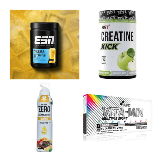 Wettkampfvorbereitung: ESN ISOCLEAR + MST Creatine + 2 weitere – alle enthaltenen Artikel