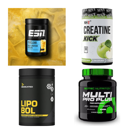 Wettkampfvorbereitung: ESN ISOCLEAR + MST Creatine + 2 weitere – alle enthaltenen Artikel