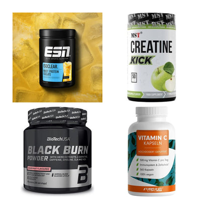 Wettkampfvorbereitung: ESN ISOCLEAR + MST Creatine + 2 weitere – alle enthaltenen Artikel