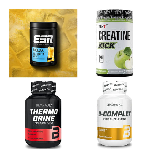 Wettkampfvorbereitung: ESN ISOCLEAR + MST Creatine + 2 weitere – alle enthaltenen Artikel