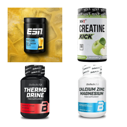 Wettkampfvorbereitung: ESN ISOCLEAR + MST Creatine + 2 weitere – alle enthaltenen Artikel