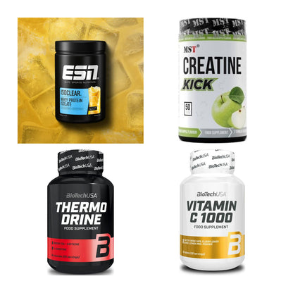 Wettkampfvorbereitung: ESN ISOCLEAR + MST Creatine + 2 weitere – alle enthaltenen Artikel