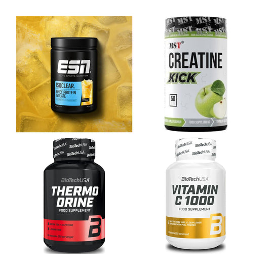 Wettkampfvorbereitung: ESN ISOCLEAR + MST Creatine + 2 weitere – alle enthaltenen Artikel