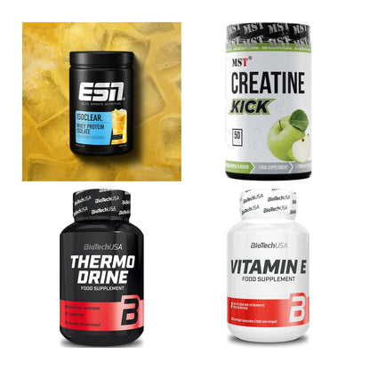 Wettkampfvorbereitung: ESN ISOCLEAR + MST Creatine + 2 weitere – alle enthaltenen Artikel