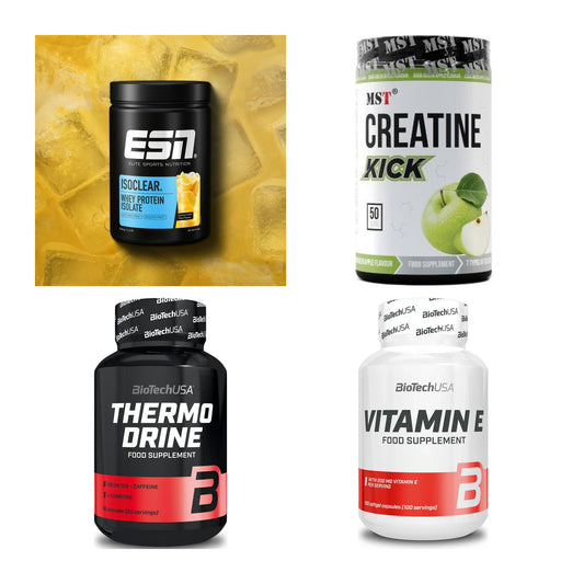 Wettkampfvorbereitung: ESN ISOCLEAR + MST Creatine + 2 weitere – alle enthaltenen Artikel