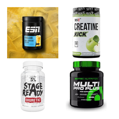 Wettkampfvorbereitung: ESN ISOCLEAR + MST Creatine + 2 weitere – alle enthaltenen Artikel