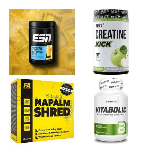 Wettkampfvorbereitung: ESN ISOCLEAR + MST Creatine + 2 weitere – alle enthaltenen Artikel