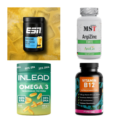 Wettkampfvorbereitung: ESN ISOCLEAR + MST ArgiZinc + 2 weitere – alle enthaltenen Artikel