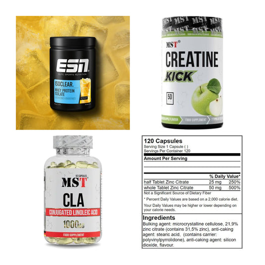 Wettkampfvorbereitung: ESN ISOCLEAR + MST Creatine + 2 weitere – alle enthaltenen Artikel