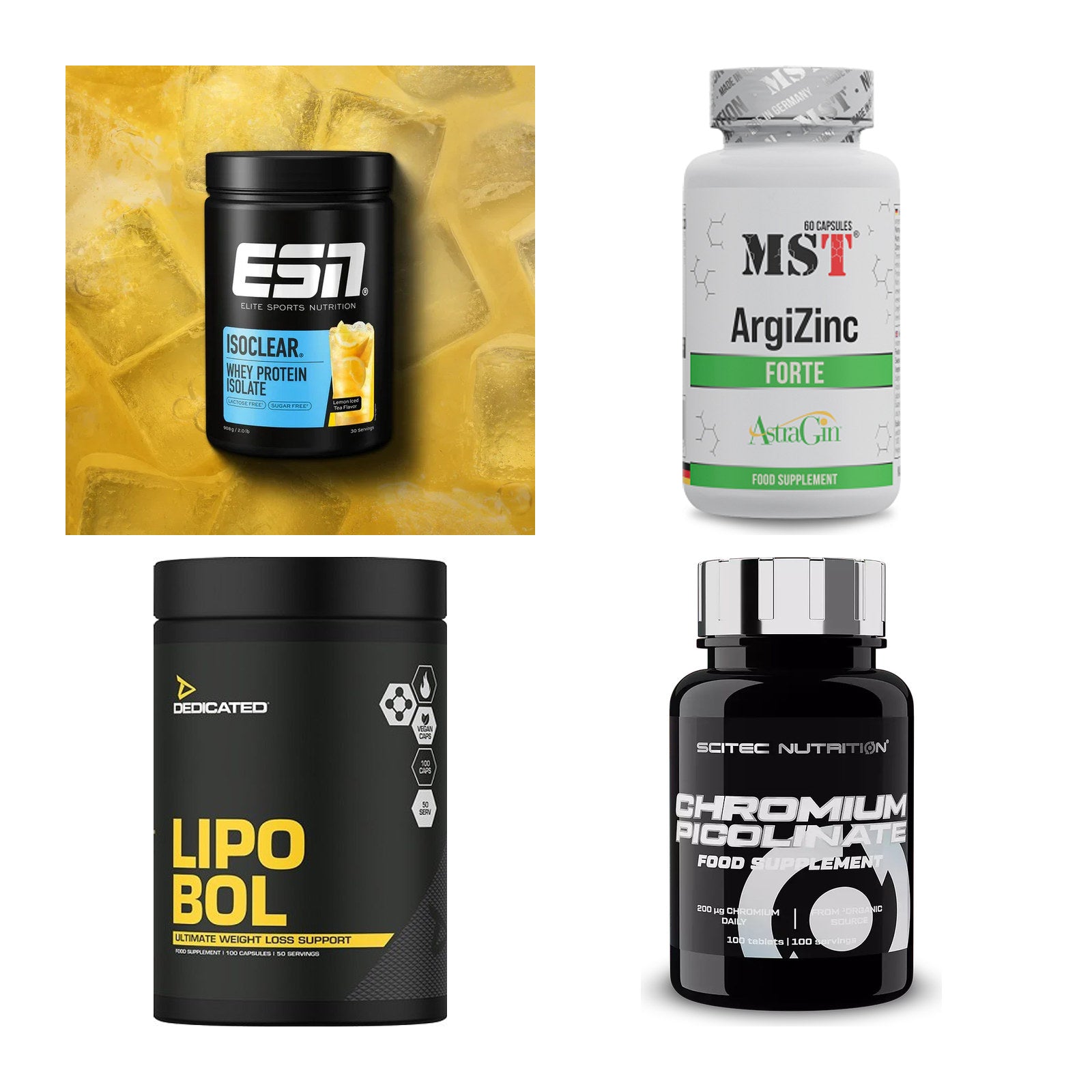 Wettkampfvorbereitung: ESN ISOCLEAR + MST ArgiZinc + 2 weitere – alle enthaltenen Artikel