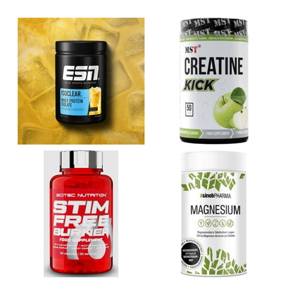 Wettkampfvorbereitung: ESN ISOCLEAR + MST Creatine + 2 weitere – alle enthaltenen Artikel