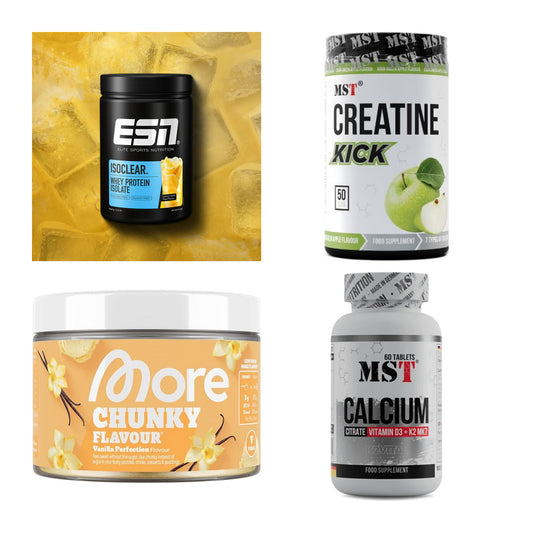 Wettkampfvorbereitung: ESN ISOCLEAR + MST Creatine + 2 weitere – alle enthaltenen Artikel