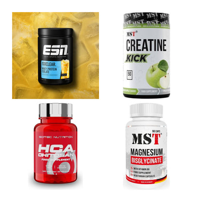 Wettkampfvorbereitung: ESN ISOCLEAR + MST Creatine + 2 weitere – alle enthaltenen Artikel