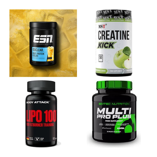 Wettkampfvorbereitung: ESN ISOCLEAR + MST Creatine + 2 weitere – alle enthaltenen Artikel