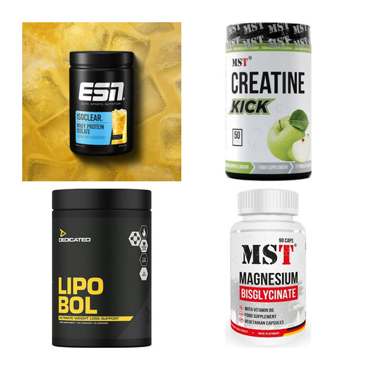 Wettkampfvorbereitung: ESN ISOCLEAR + MST Creatine + 2 weitere – alle enthaltenen Artikel
