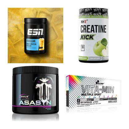 Wettkampfvorbereitung: ESN ISOCLEAR + MST Creatine + 2 weitere – alle enthaltenen Artikel