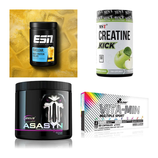 Wettkampfvorbereitung: ESN ISOCLEAR + MST Creatine + 2 weitere – alle enthaltenen Artikel