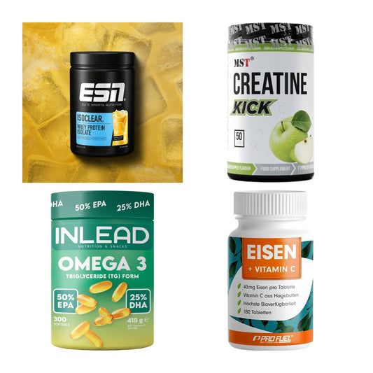 Wettkampfvorbereitung: ESN ISOCLEAR + MST Creatine + 2 weitere – alle enthaltenen Artikel