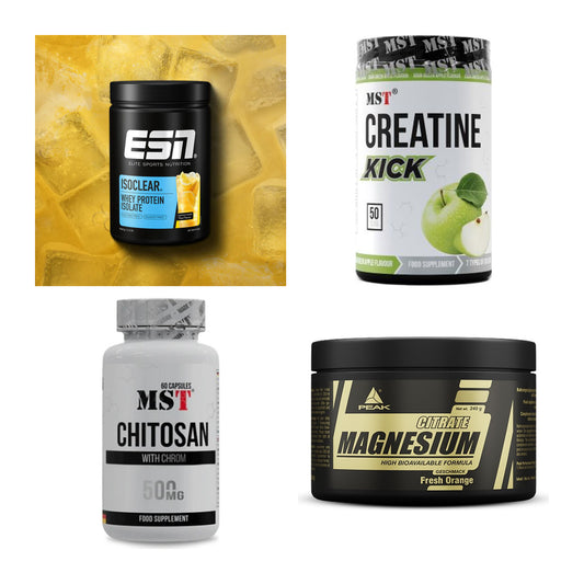 Wettkampfvorbereitung: ESN ISOCLEAR + MST Creatine + 2 weitere – alle enthaltenen Artikel