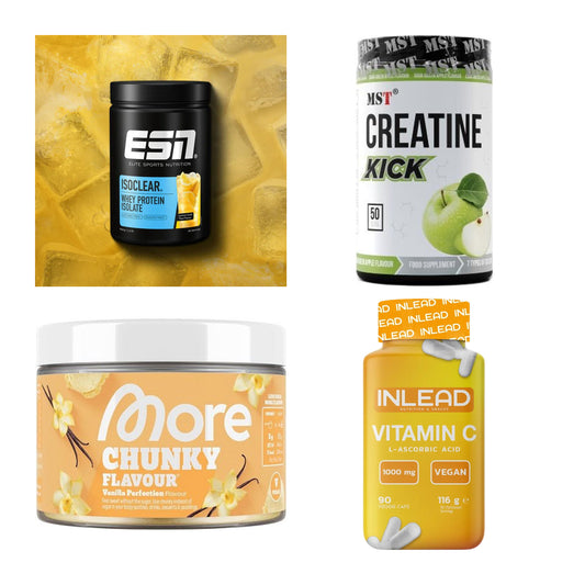 Wettkampfvorbereitung: ESN ISOCLEAR + MST Creatine + 2 weitere – alle enthaltenen Artikel