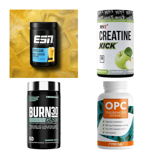 Wettkampfvorbereitung: ESN ISOCLEAR + MST Creatine + 2 weitere – alle enthaltenen Artikel