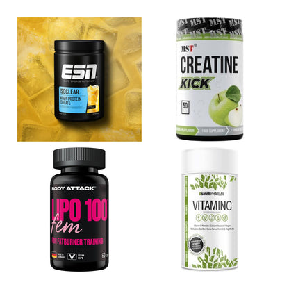 Wettkampfvorbereitung: ESN ISOCLEAR + MST Creatine + 2 weitere – alle enthaltenen Artikel