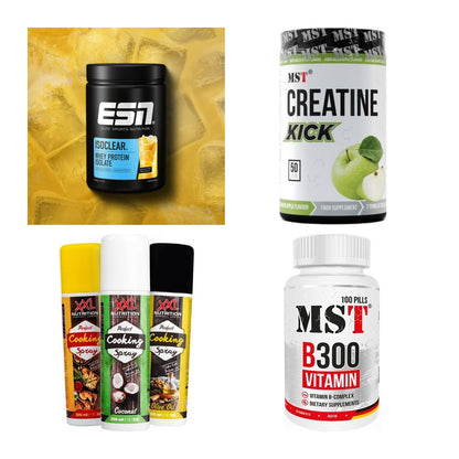 Wettkampfvorbereitung: ESN ISOCLEAR + MST Creatine + 2 weitere – alle enthaltenen Artikel