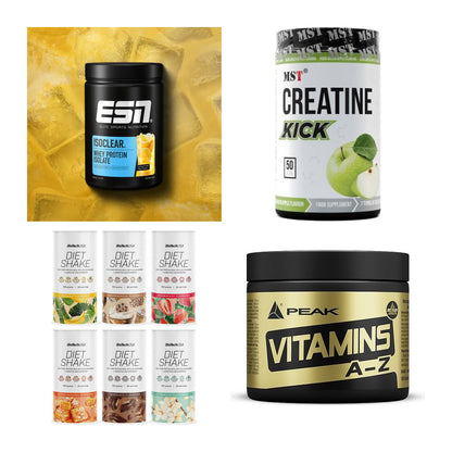 Wettkampfvorbereitung: ESN ISOCLEAR + MST Creatine + 2 weitere – alle enthaltenen Artikel