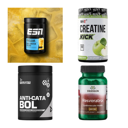 Wettkampfvorbereitung: ESN ISOCLEAR + MST Creatine + 2 weitere – alle enthaltenen Artikel