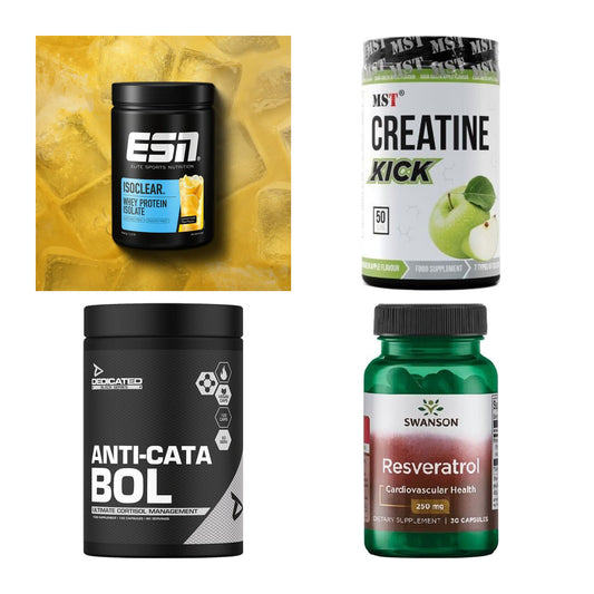 Wettkampfvorbereitung: ESN ISOCLEAR + MST Creatine + 2 weitere – alle enthaltenen Artikel