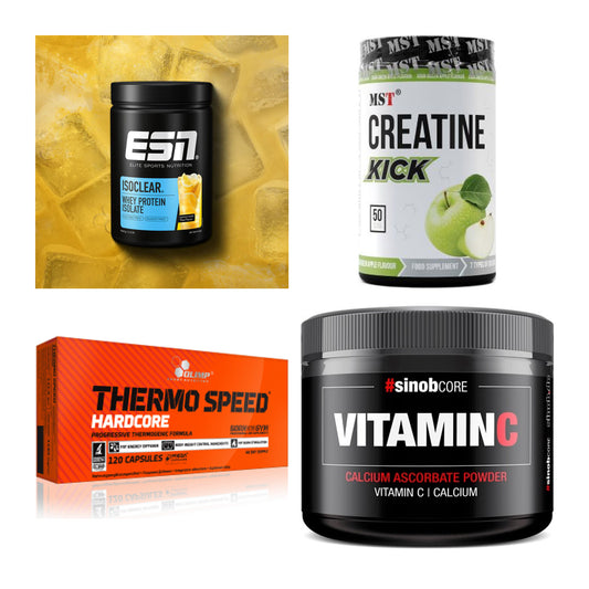 Wettkampfvorbereitung: ESN ISOCLEAR + MST Creatine + 2 weitere – alle enthaltenen Artikel
