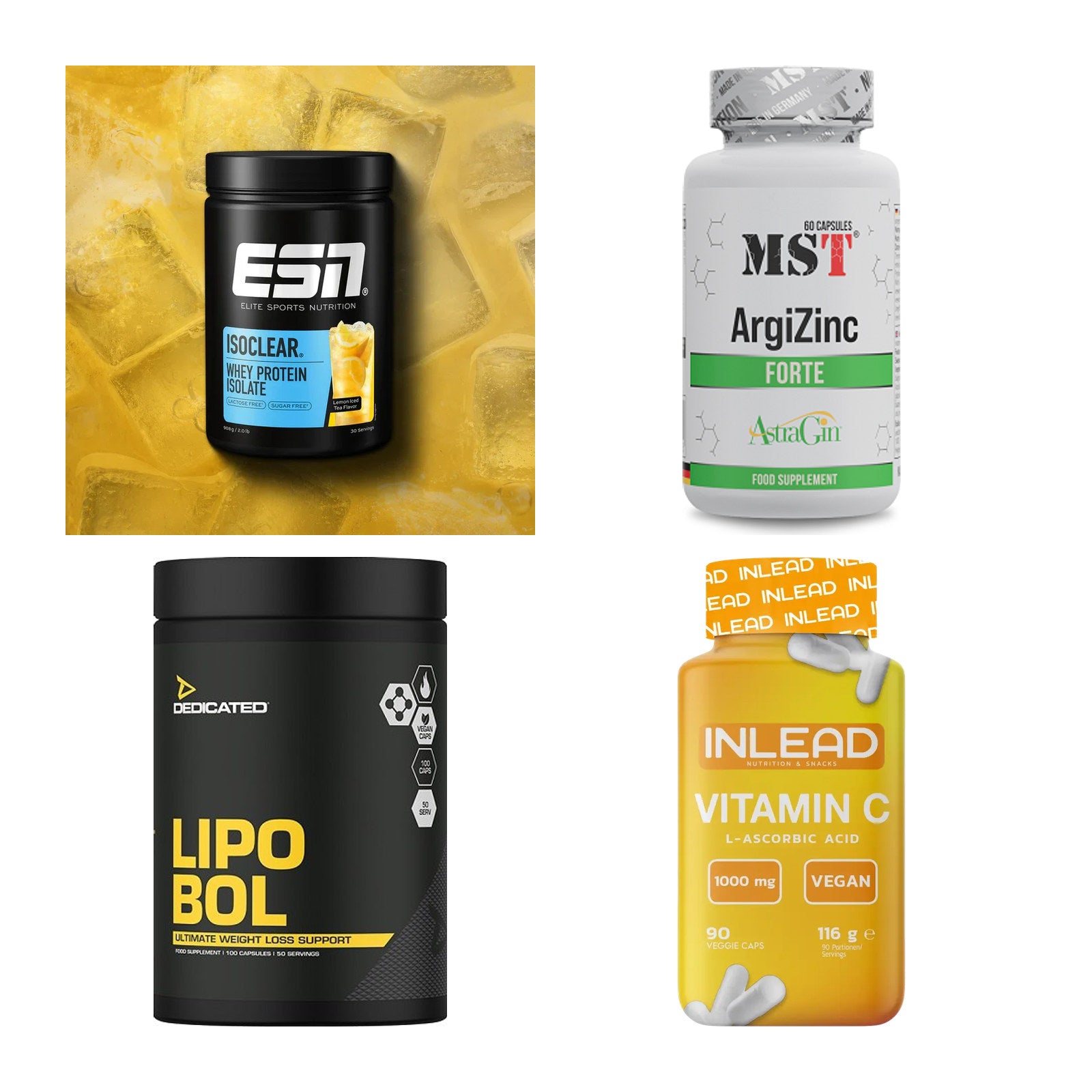 Wettkampfvorbereitung: ESN ISOCLEAR + MST ArgiZinc + 2 weitere – alle enthaltenen Artikel