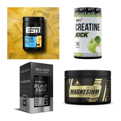 Wettkampfvorbereitung: ESN ISOCLEAR + MST Creatine + 2 weitere – alle enthaltenen Artikel