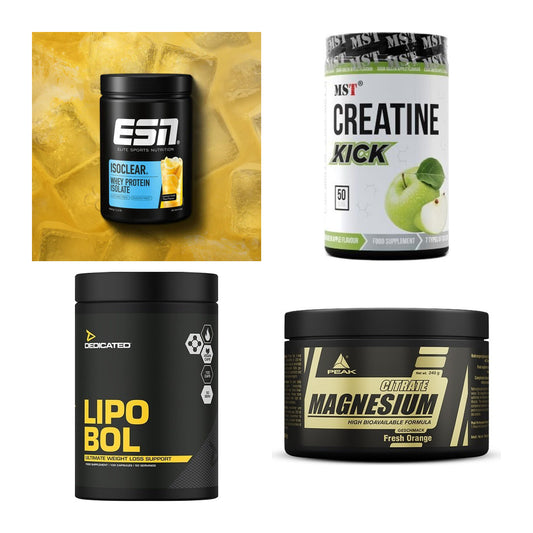 Wettkampfvorbereitung: ESN ISOCLEAR + MST Creatine + 2 weitere – alle enthaltenen Artikel