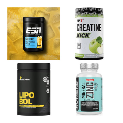 Wettkampfvorbereitung: ESN ISOCLEAR + MST Creatine + 2 weitere – alle enthaltenen Artikel