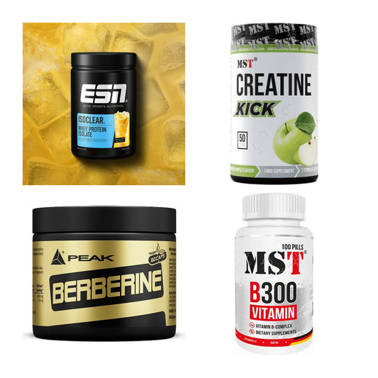 Wettkampfvorbereitung: ESN ISOCLEAR + MST Creatine + 2 weitere – alle enthaltenen Artikel