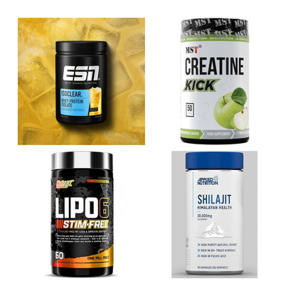 Wettkampfvorbereitung: ESN ISOCLEAR + MST Creatine + 2 weitere – alle enthaltenen Artikel